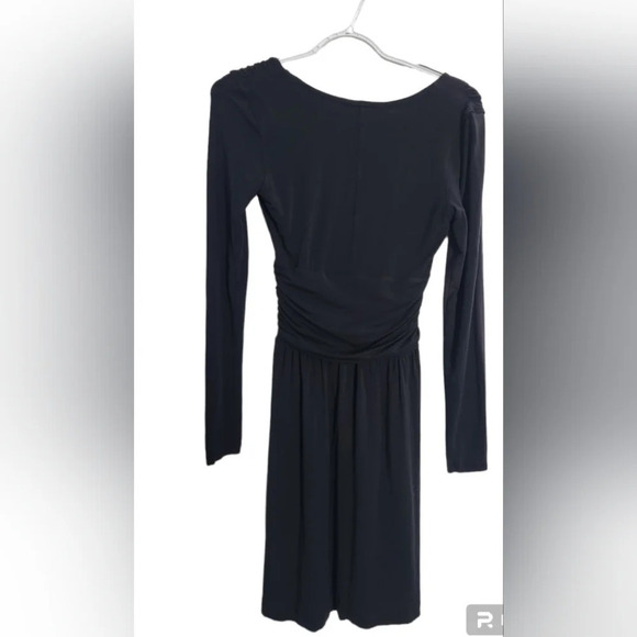 Athleta Black Ruched front pocket midi long sleeve athleisure dress size xs - Picture 3 of 10